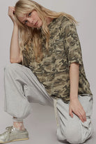 POL Clothing Camo Short Sleeve Roomy Fit Top-POL Clothing-Stuffology - Where Vintage Meets Modern, A Boutique for Real Women in Crosbyton, TX