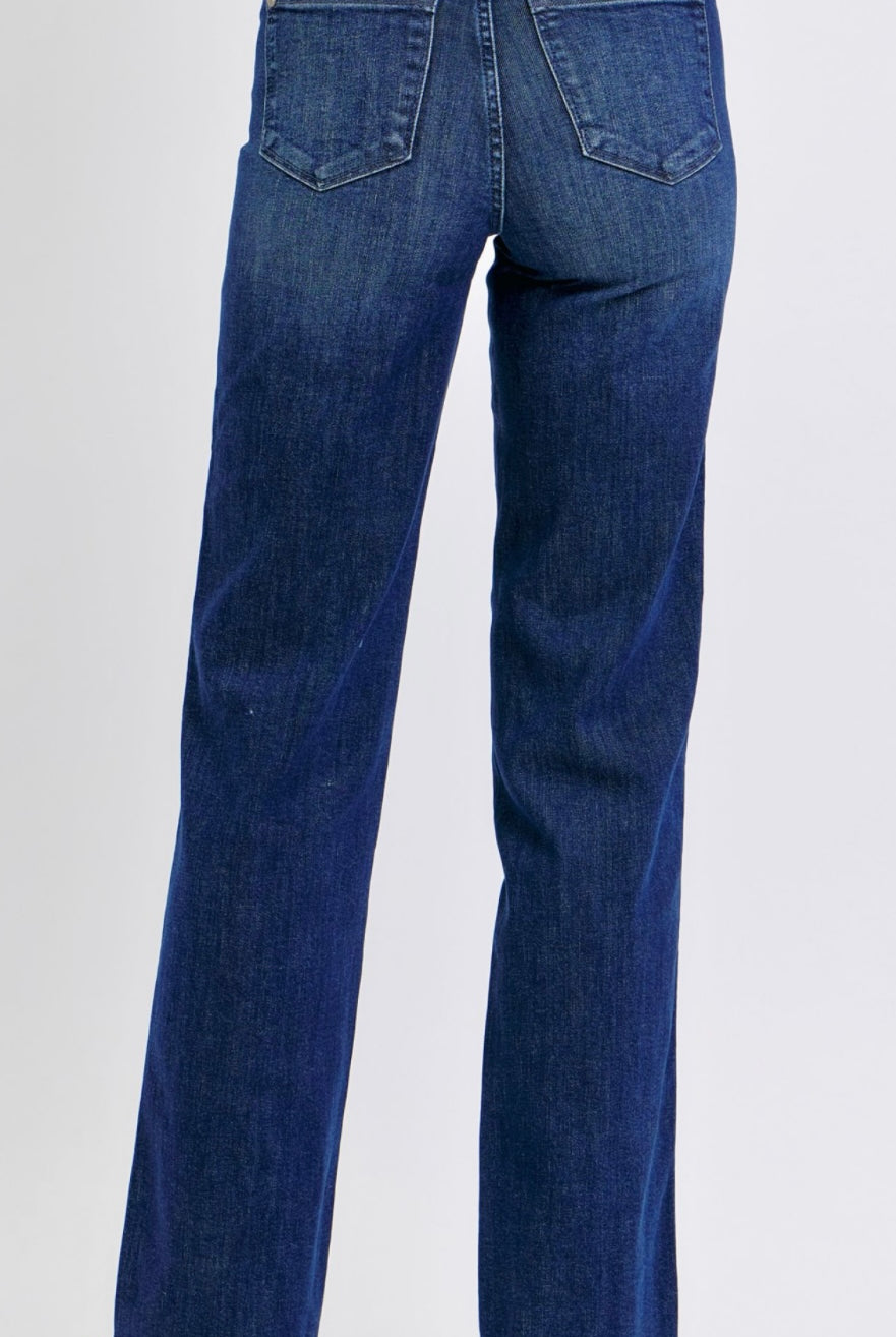 Judy Blue Mid Rise Straight Jeans-Jeans-Stuffology Boutique -Stuffology - Where Vintage Meets Modern, A Boutique for Real Women in Crosbyton, TX