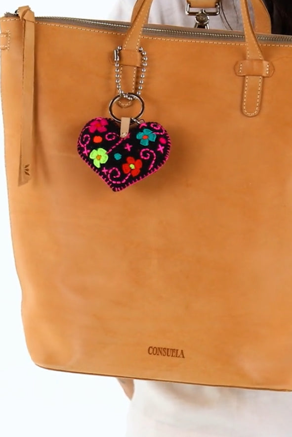 Consuela Corazon Grande Black Charm-Bag Charms-CONSUELA-Stuffology - Where Vintage Meets Modern, A Boutique for Real Women in Crosbyton, TX