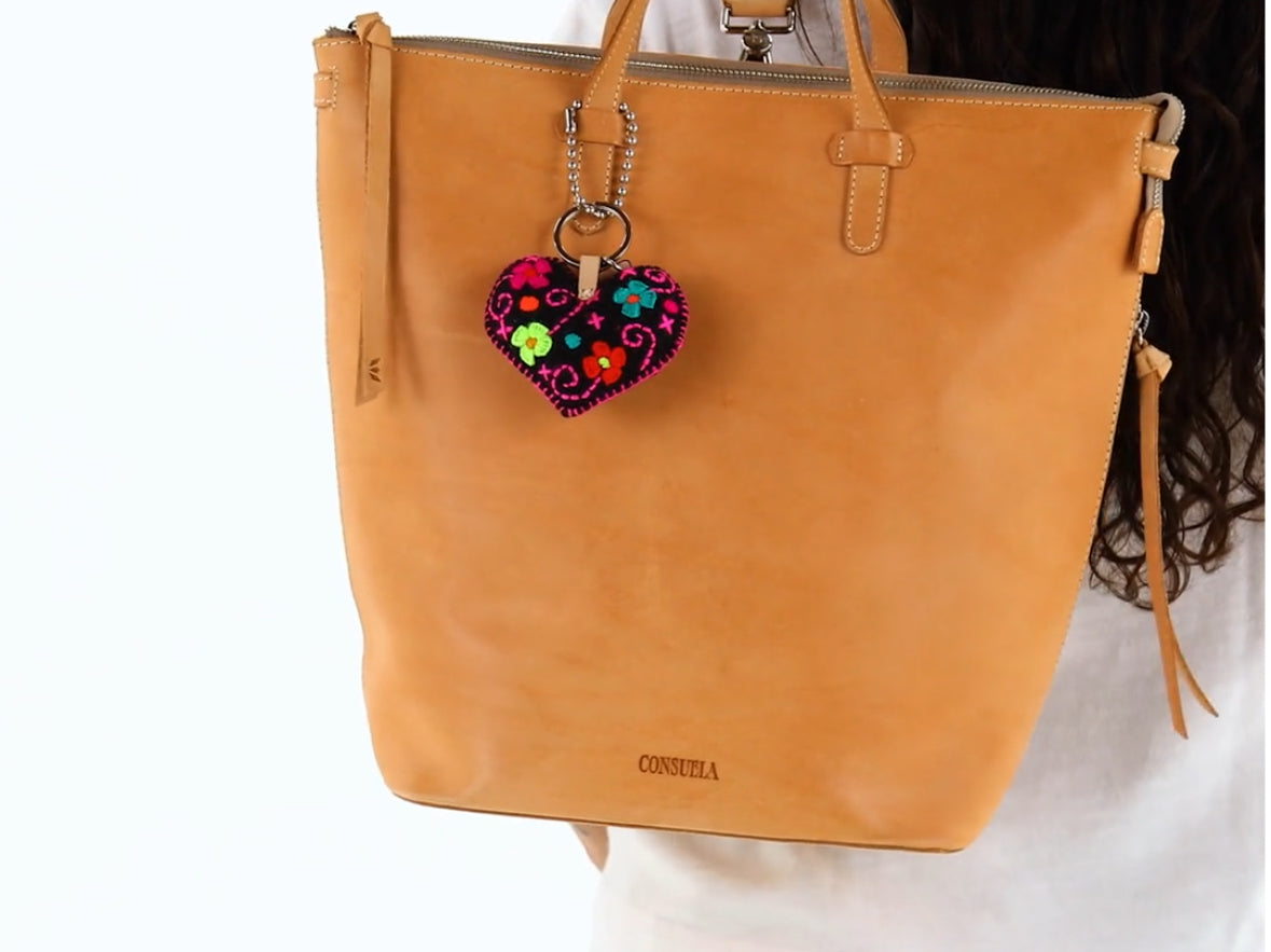 Consuela Corazon Grande Black Charm-Bag Charms-CONSUELA-Stuffology - Where Vintage Meets Modern, A Boutique for Real Women in Crosbyton, TX