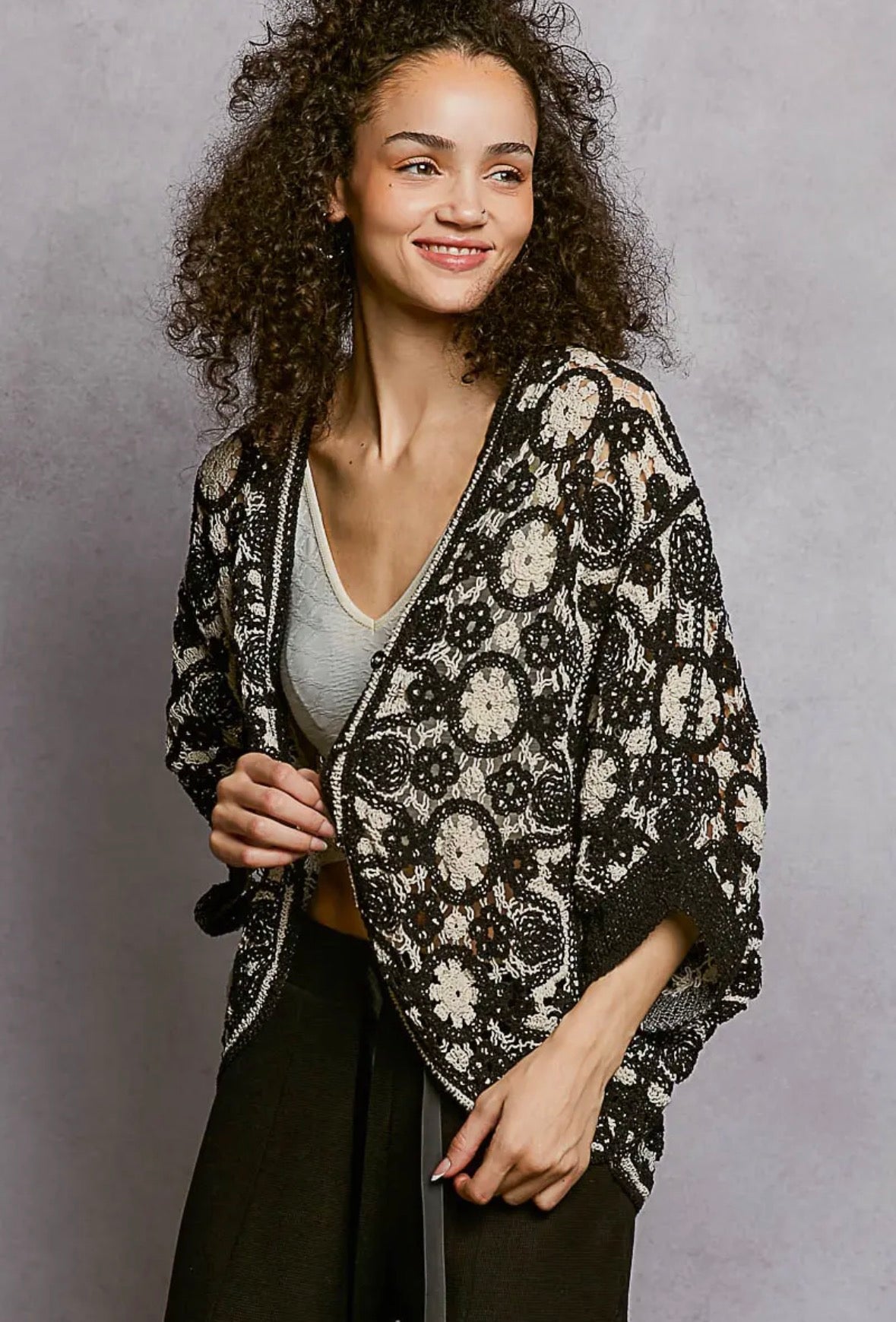 POL Clothing Orange Crochet Batwing Cardigan-Cardigan-Pol Clothing-Stuffology - Where Vintage Meets Modern, A Boutique for Real Women in Crosbyton, TX