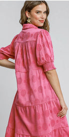 Swiss Dot Jacquard Tiered Maxi Dress-Dresses-Umgee-Stuffology - Where Vintage Meets Modern, A Boutique for Real Women in Crosbyton, TX