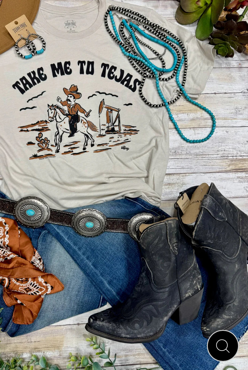 Take Me to Tejas-Graphic Tees-Stuffology Boutique -Stuffology - Where Vintage Meets Modern, A Boutique for Real Women in Crosbyton, TX