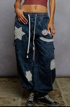 POL Clothing - French Terry Crochet Patch Jogger Pants-Joggers-Stuffology Boutique -Stuffology - Where Vintage Meets Modern, A Boutique for Real Women in Crosbyton, TX