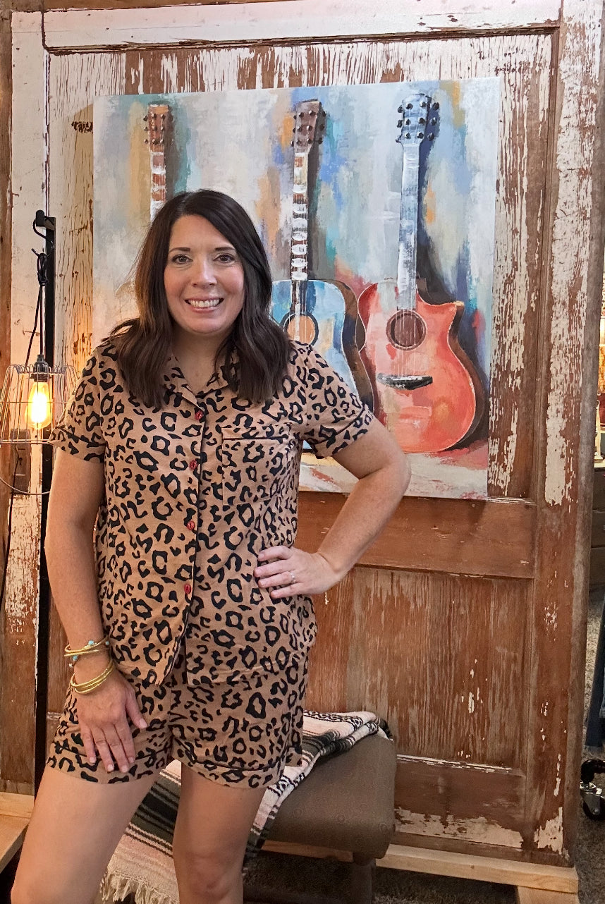 Heidi Animal Pajama Set-Pajamas-Tickled Teal-Stuffology - Where Vintage Meets Modern, A Boutique for Real Women in Crosbyton, TX