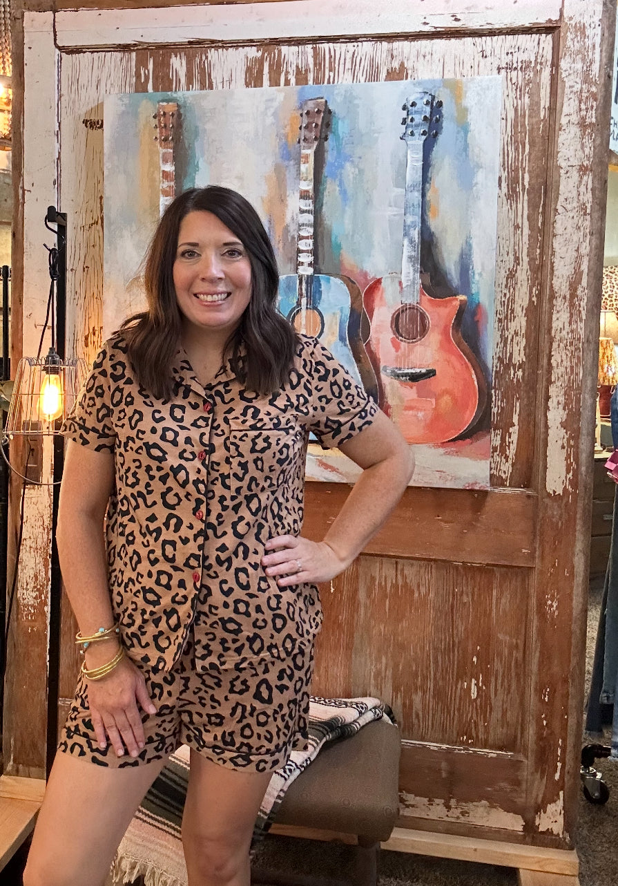 Heidi Animal Pajama Set-Pajamas-Tickled Teal-Stuffology - Where Vintage Meets Modern, A Boutique for Real Women in Crosbyton, TX