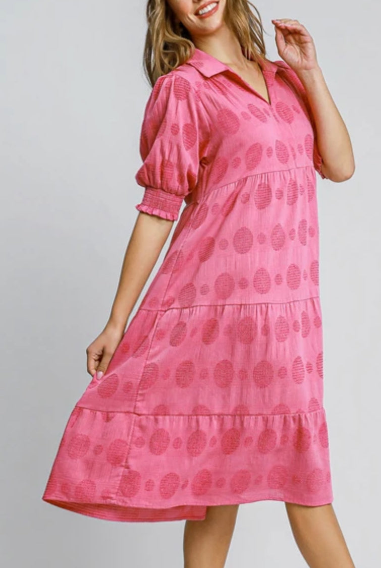 Swiss Dot Jacquard Tiered Maxi Dress-Dresses-Umgee-Stuffology - Where Vintage Meets Modern, A Boutique for Real Women in Crosbyton, TX