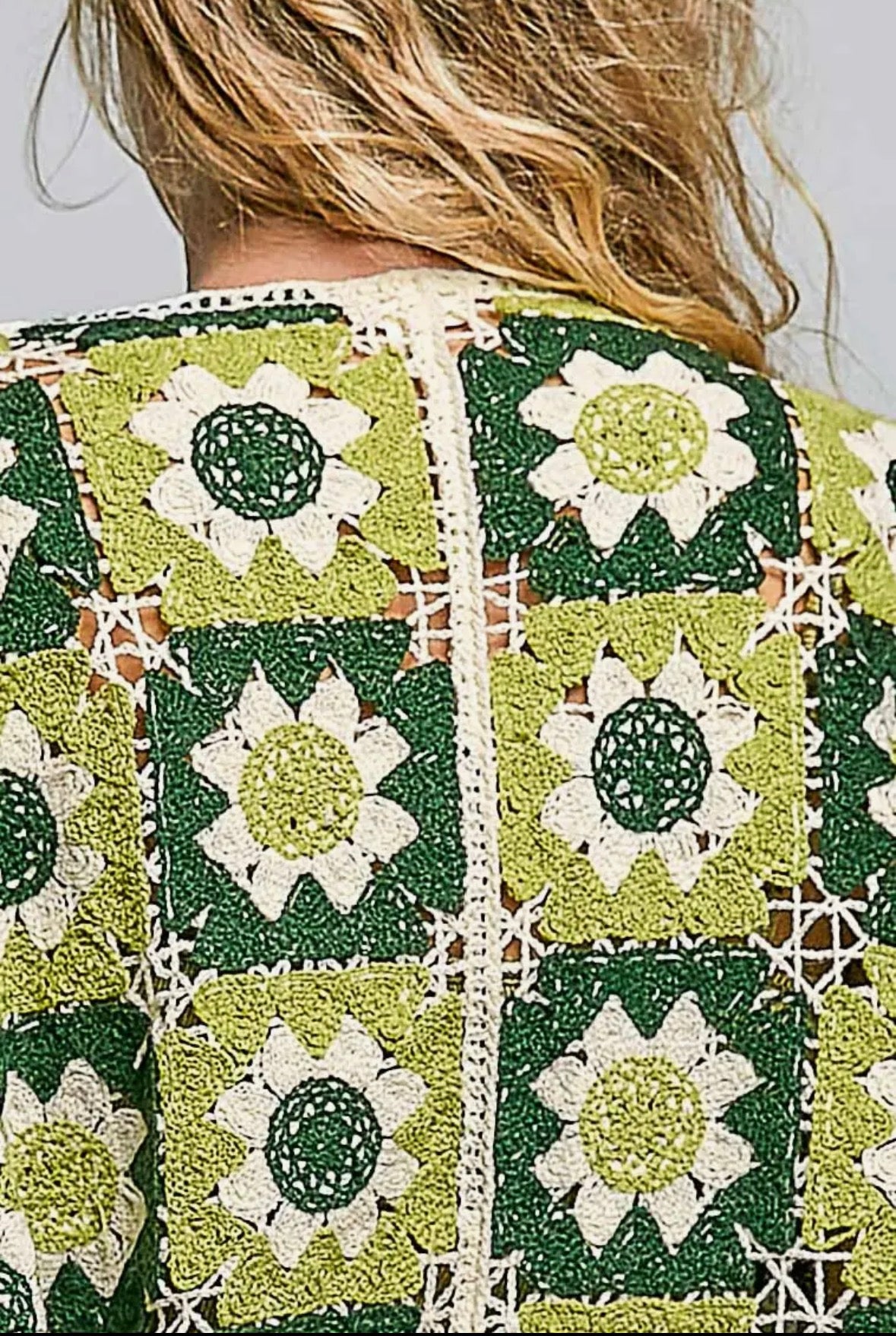 POL Clothing Olive Patchwork Border Cardigan-Cardigan-Stuffology Boutique -Stuffology - Where Vintage Meets Modern, A Boutique for Real Women in Crosbyton, TX