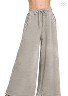 French Terry Pigment Dyed & Enzyme Washed Pants-Pants-ZENANA-Stuffology - Where Vintage Meets Modern, A Boutique for Real Women in Crosbyton, TX