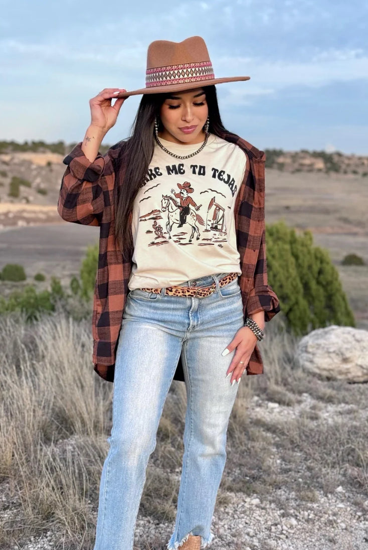 Take Me to Tejas-Graphic Tees-Stuffology Boutique -Stuffology - Where Vintage Meets Modern, A Boutique for Real Women in Crosbyton, TX