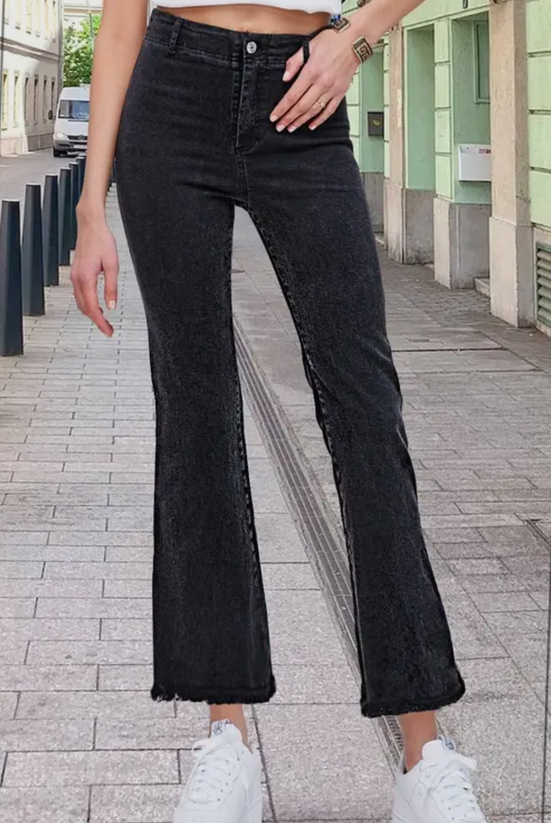Soft Washed Stretchy High Waisted Flare Pants-Pants-La Miel-Stuffology - Where Vintage Meets Modern, A Boutique for Real Women in Crosbyton, TX