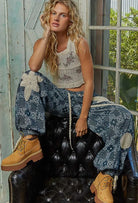 POL Clothing Boho Patchwork Pleated Pants-Pants-POL Clothing-Stuffology - Where Vintage Meets Modern, A Boutique for Real Women in Crosbyton, TX