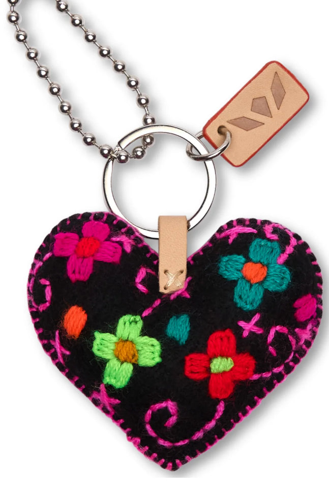 Consuela Corazon Grande Black Charm-Bag Charms-CONSUELA-Stuffology - Where Vintage Meets Modern, A Boutique for Real Women in Crosbyton, TX