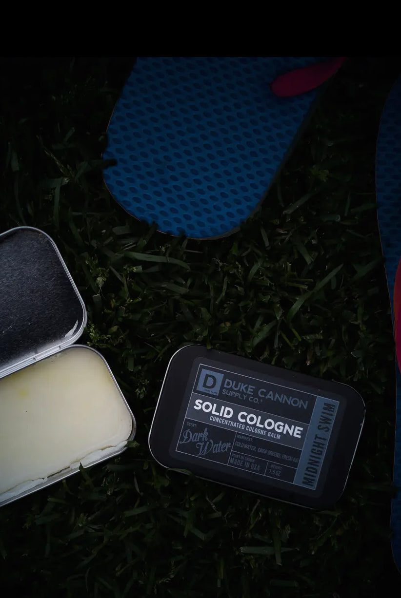 SOLID COLOGNE - MIDNIGHT SWIM-Colognes-Duke Cannon-Stuffology - Where Vintage Meets Modern, A Boutique for Real Women in Crosbyton, TX