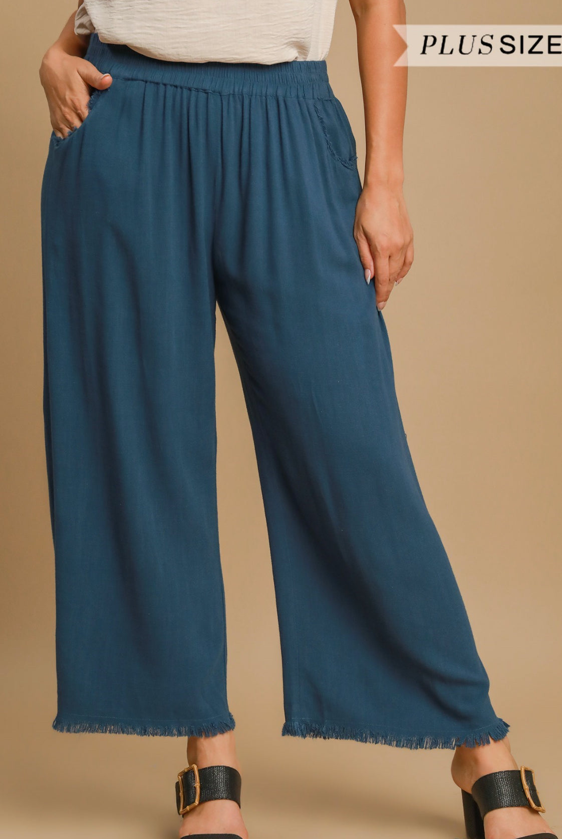Frayed Hem Wide-Leg Pants-Pants-Umgee-Stuffology - Where Vintage Meets Modern, A Boutique for Real Women in Crosbyton, TX