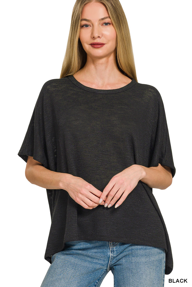 Oversized Slub Hacci Top-Top-Zenana-Stuffology - Where Vintage Meets Modern, A Boutique for Real Women in Crosbyton, TX