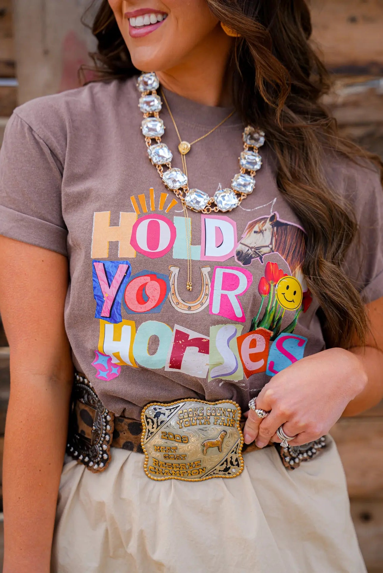 “Hold Your Horses” Graphic Tee-Graphic Tees-Stuffology Boutique -Stuffology - Where Vintage Meets Modern, A Boutique for Real Women in Crosbyton, TX