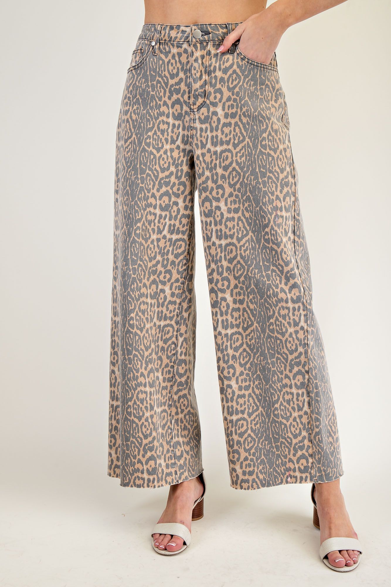 Washed Animal Print / Leopard Twill Pants-Pants-EASEL-Stuffology - Where Vintage Meets Modern, A Boutique for Real Women in Crosbyton, TX