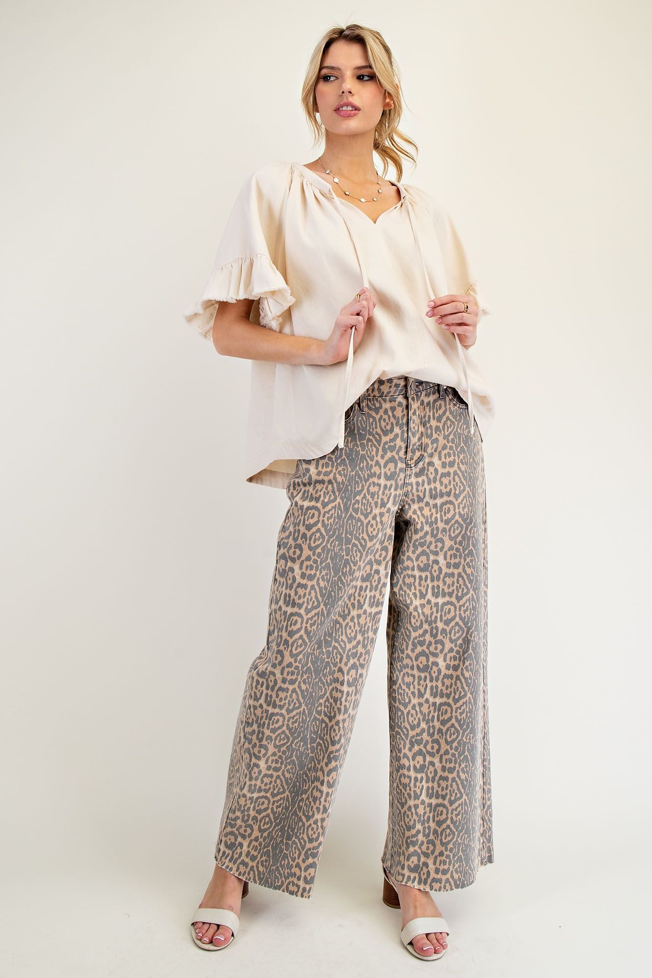 Washed Animal Print / Leopard Twill Pants-Pants-EASEL-Stuffology - Where Vintage Meets Modern, A Boutique for Real Women in Crosbyton, TX