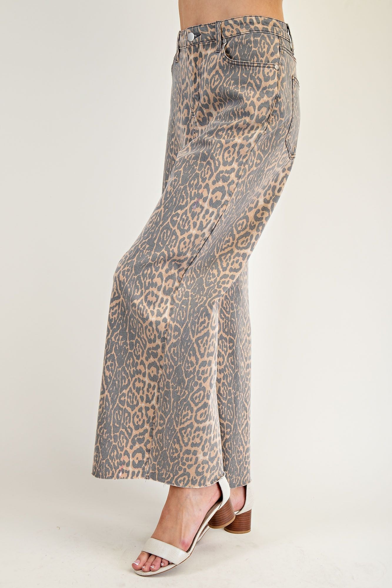Washed Animal Print / Leopard Twill Pants-Pants-EASEL-Stuffology - Where Vintage Meets Modern, A Boutique for Real Women in Crosbyton, TX