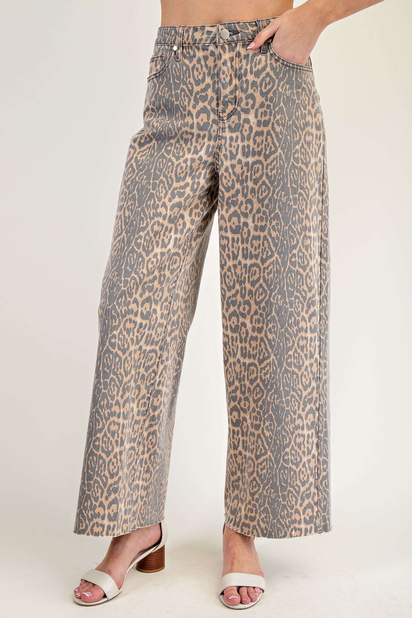 Washed Animal Print / Leopard Twill Pants-Pants-EASEL-Stuffology - Where Vintage Meets Modern, A Boutique for Real Women in Crosbyton, TX
