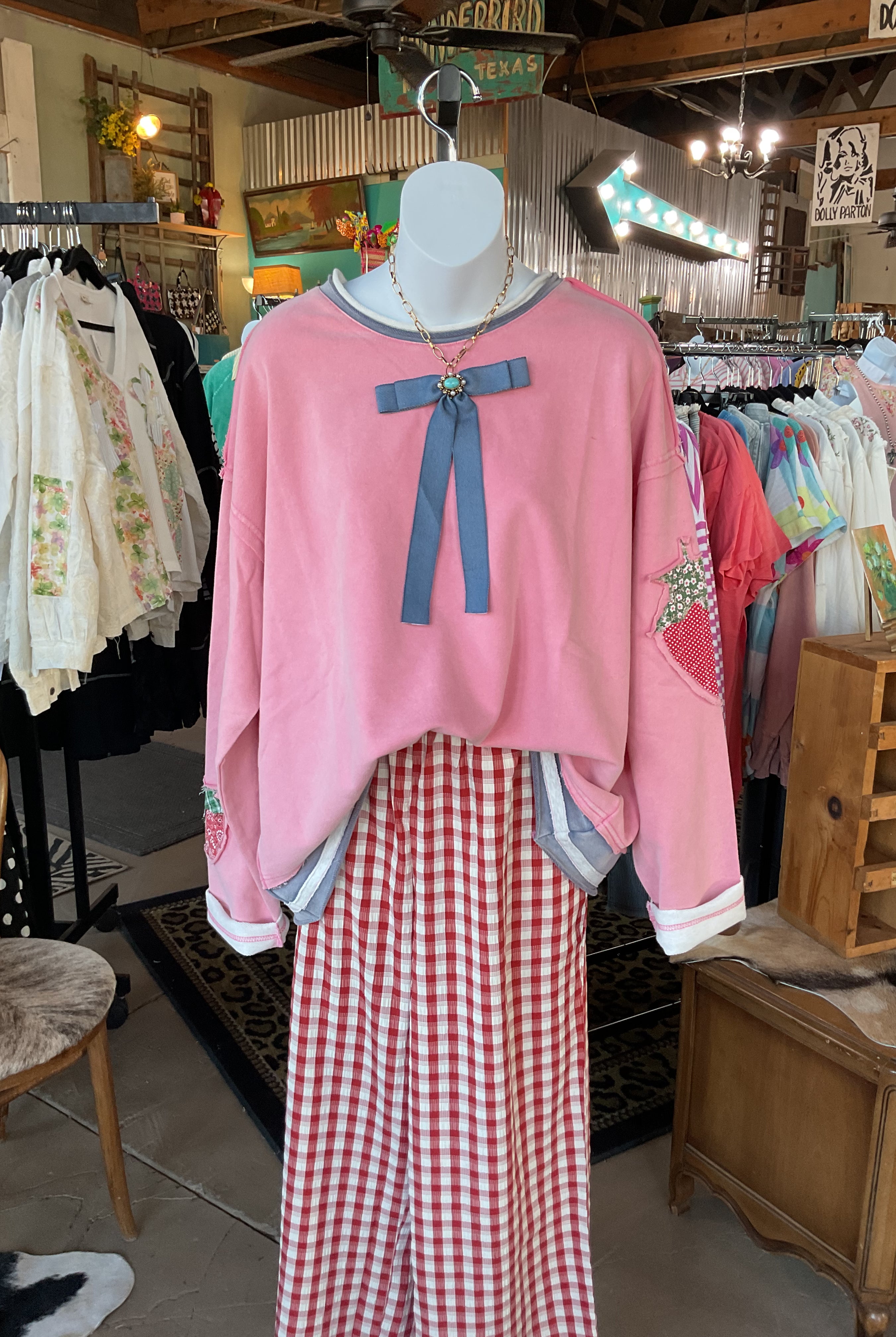 Strawberry Patch Washed Terry Pullover-Pullover Top-EASEL-Stuffology - Where Vintage Meets Modern, A Boutique for Real Women in Crosbyton, TX