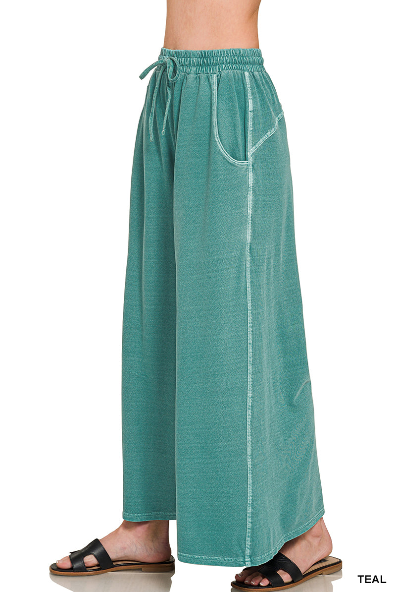 French Terry Washed Pants-Zenana-Stuffology - Where Vintage Meets Modern, A Boutique for Real Women in Crosbyton, TX