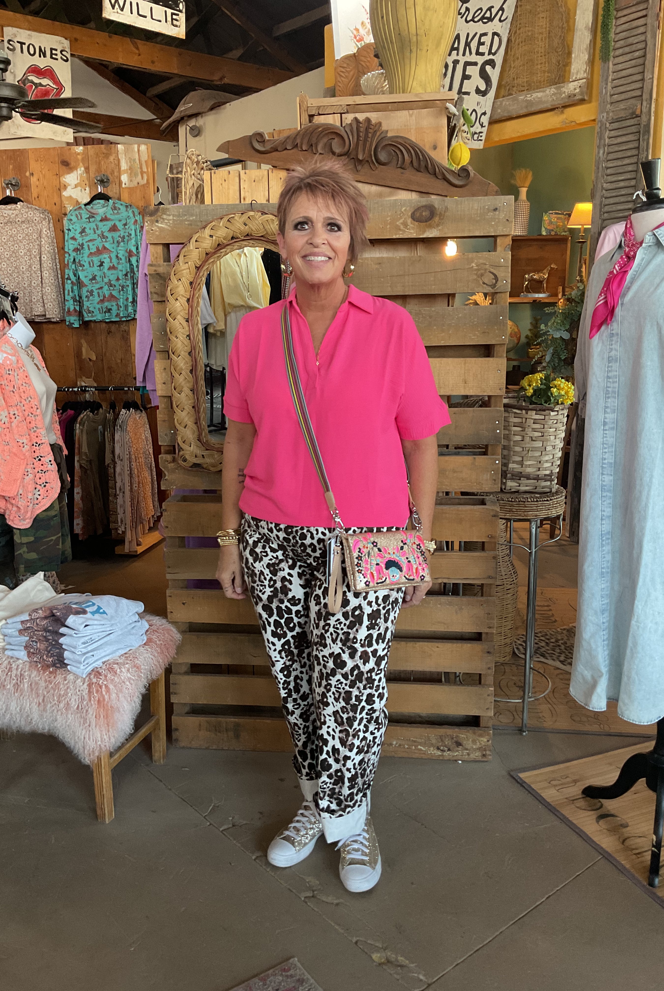 Collared V-Neck Short Sleeve Top-Blouse-Zenana-Stuffology - Where Vintage Meets Modern, A Boutique for Real Women in Crosbyton, TX