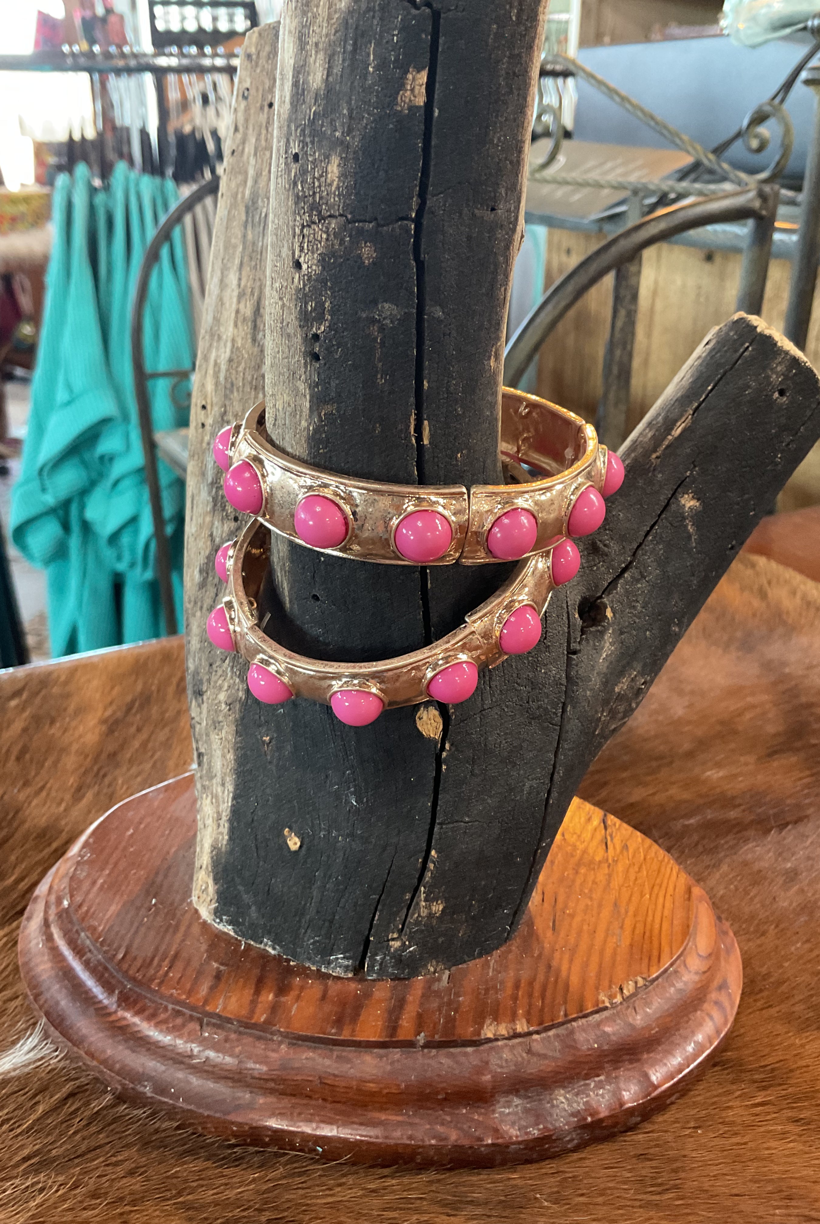 Eternity Statement Gold Tone Bangle-Bracelets-PennyLine inc-Stuffology - Where Vintage Meets Modern, A Boutique for Real Women in Crosbyton, TX