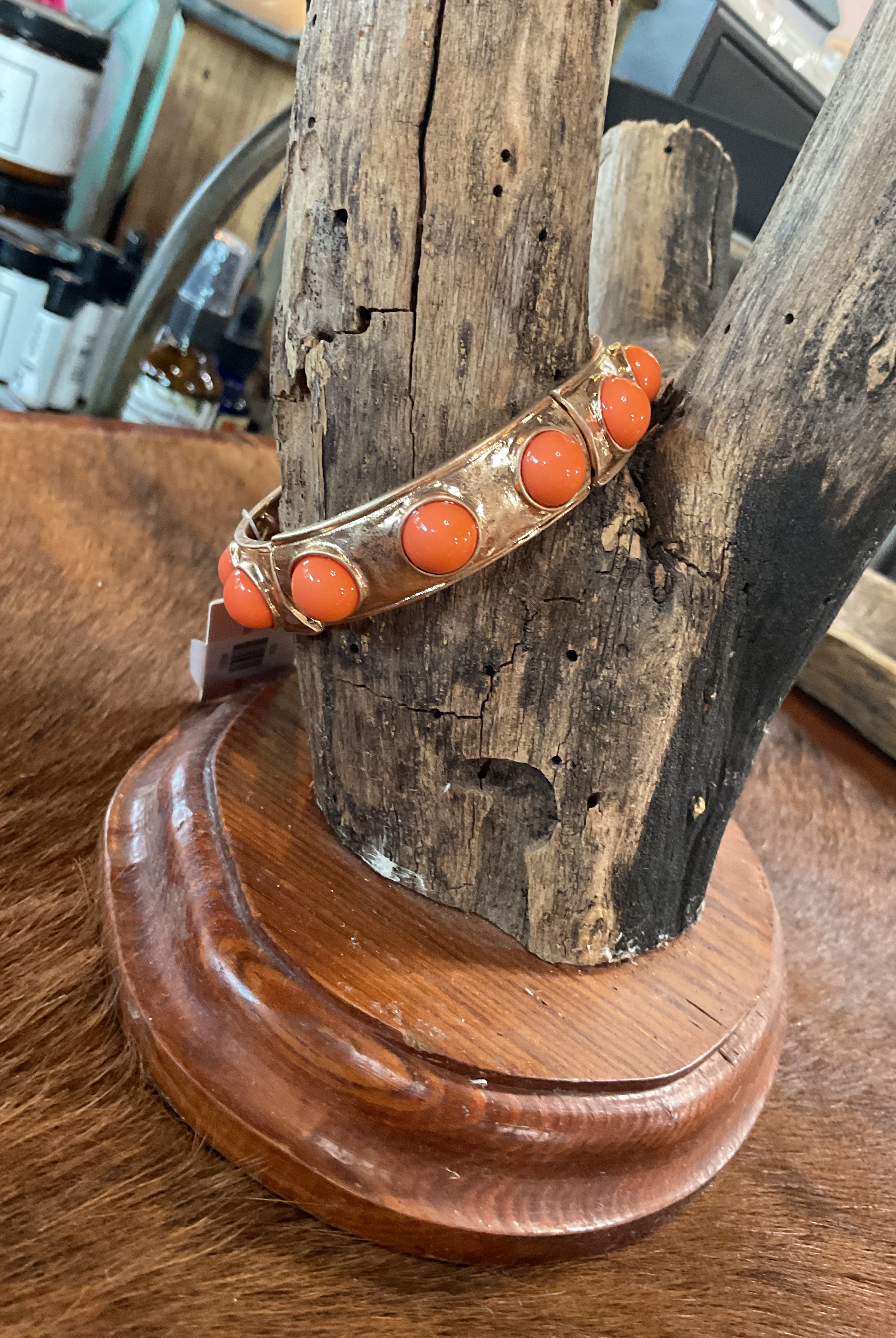 Eternity Statement Gold Tone Bangle-Bracelets-PennyLine inc-Stuffology - Where Vintage Meets Modern, A Boutique for Real Women in Crosbyton, TX