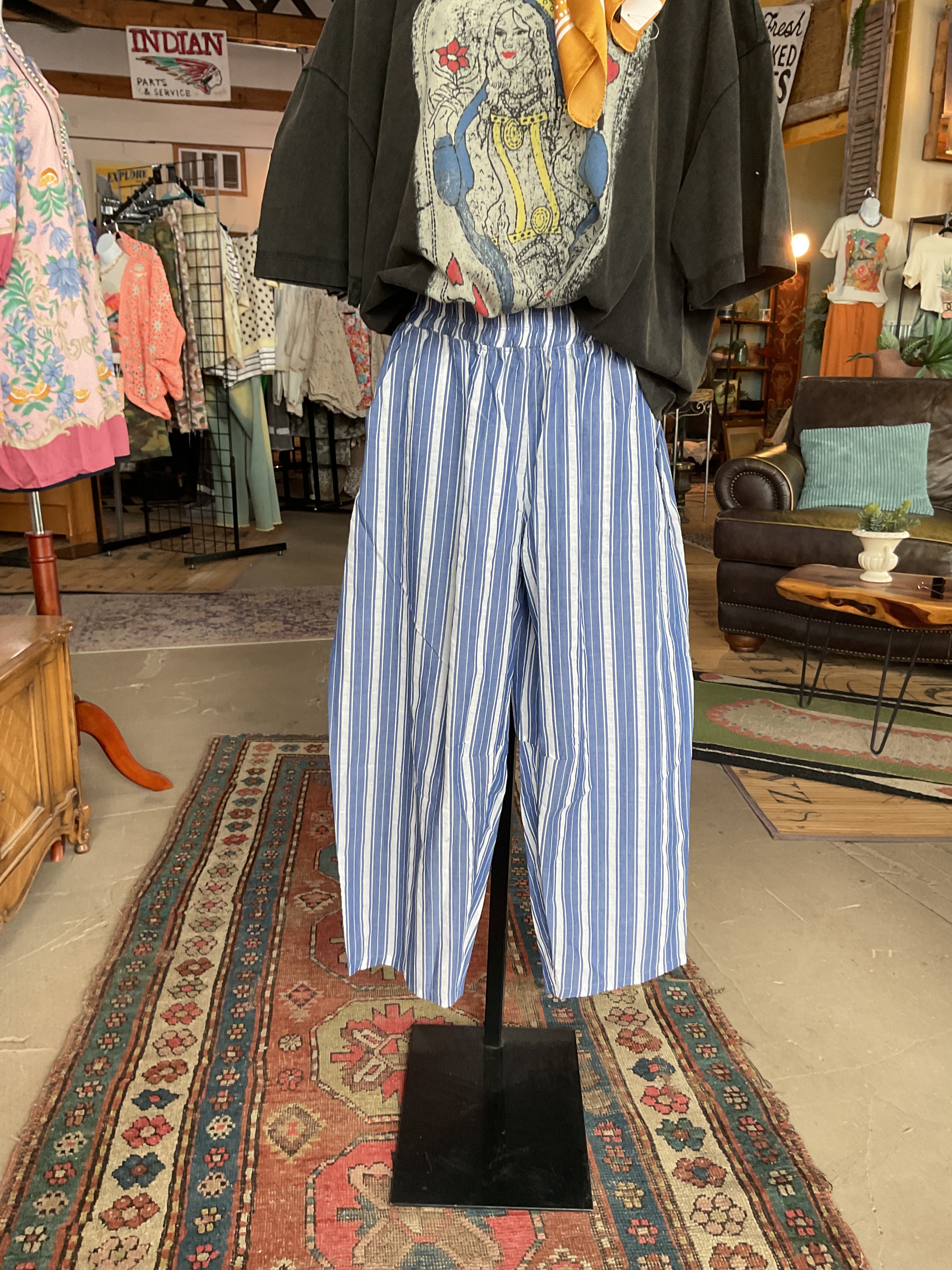 Stripe Relaxed Pants-Pants-Oddi-Stuffology - Where Vintage Meets Modern, A Boutique for Real Women in Crosbyton, TX