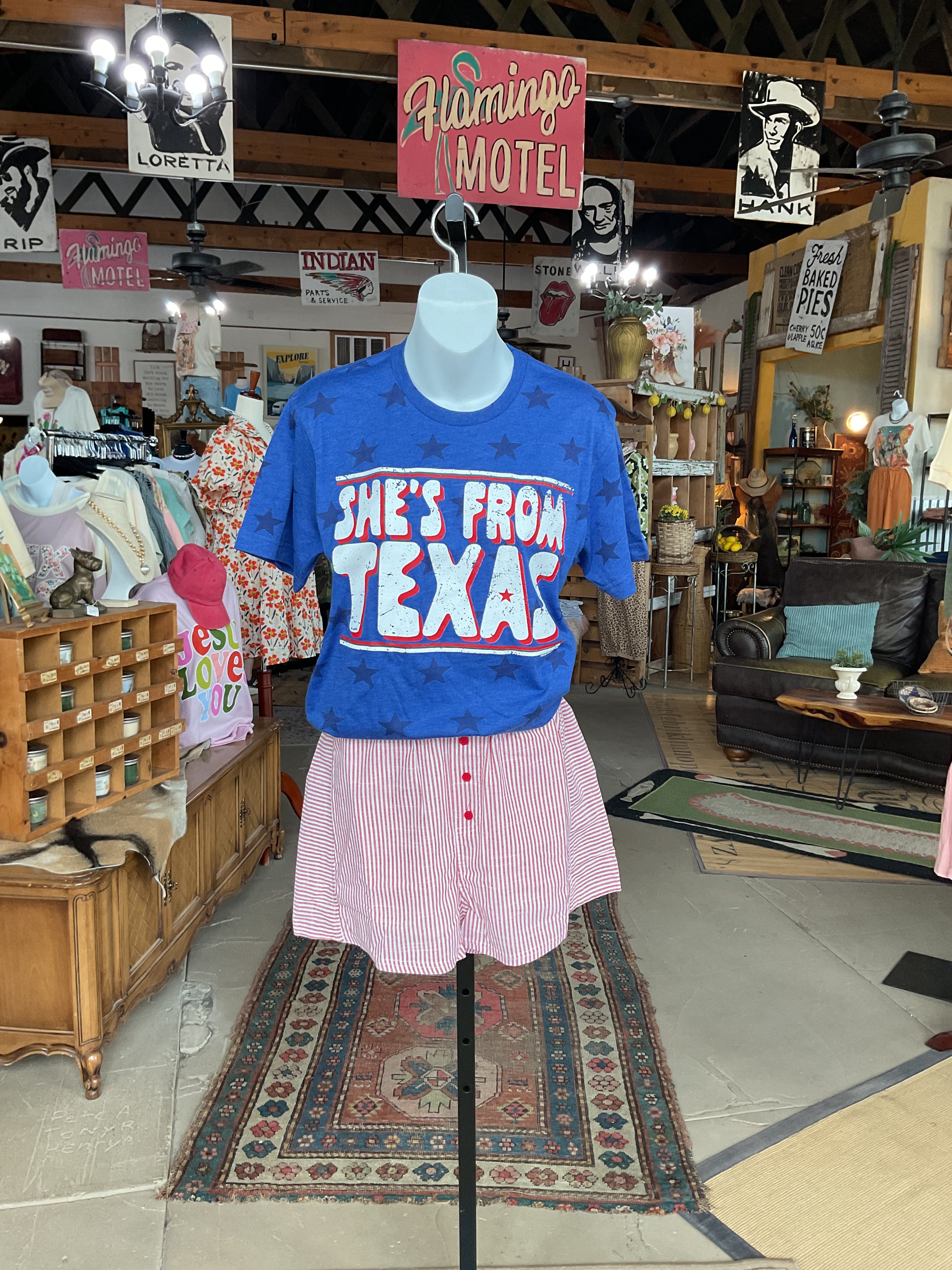 She's From Texas Graphic Tee-Graphic Tees-Texas True Threads-Stuffology - Where Vintage Meets Modern, A Boutique for Real Women in Crosbyton, TX