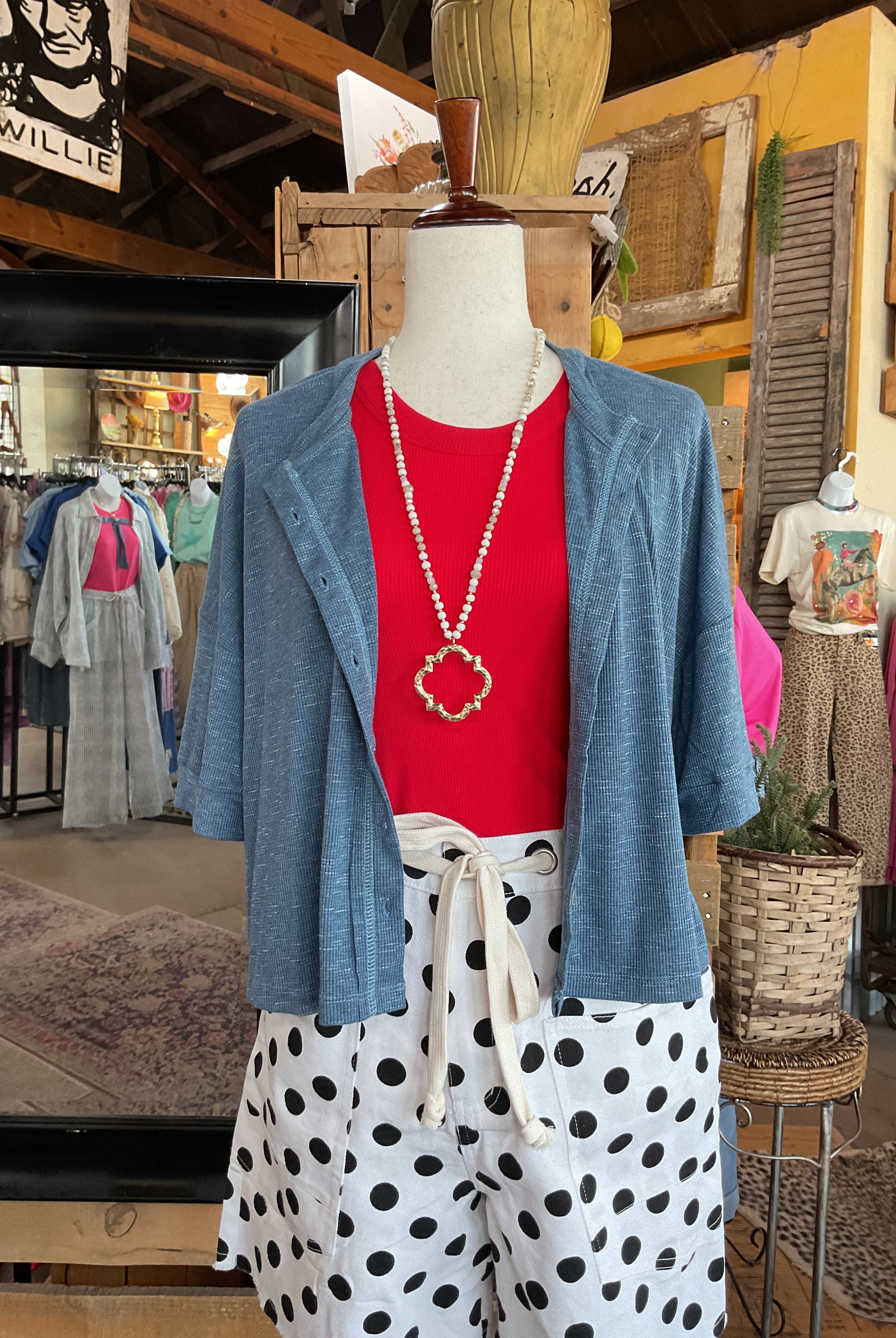 Round Neck Button Down Cardigan-Cardigan-Doe and Rae-Stuffology - Where Vintage Meets Modern, A Boutique for Real Women in Crosbyton, TX
