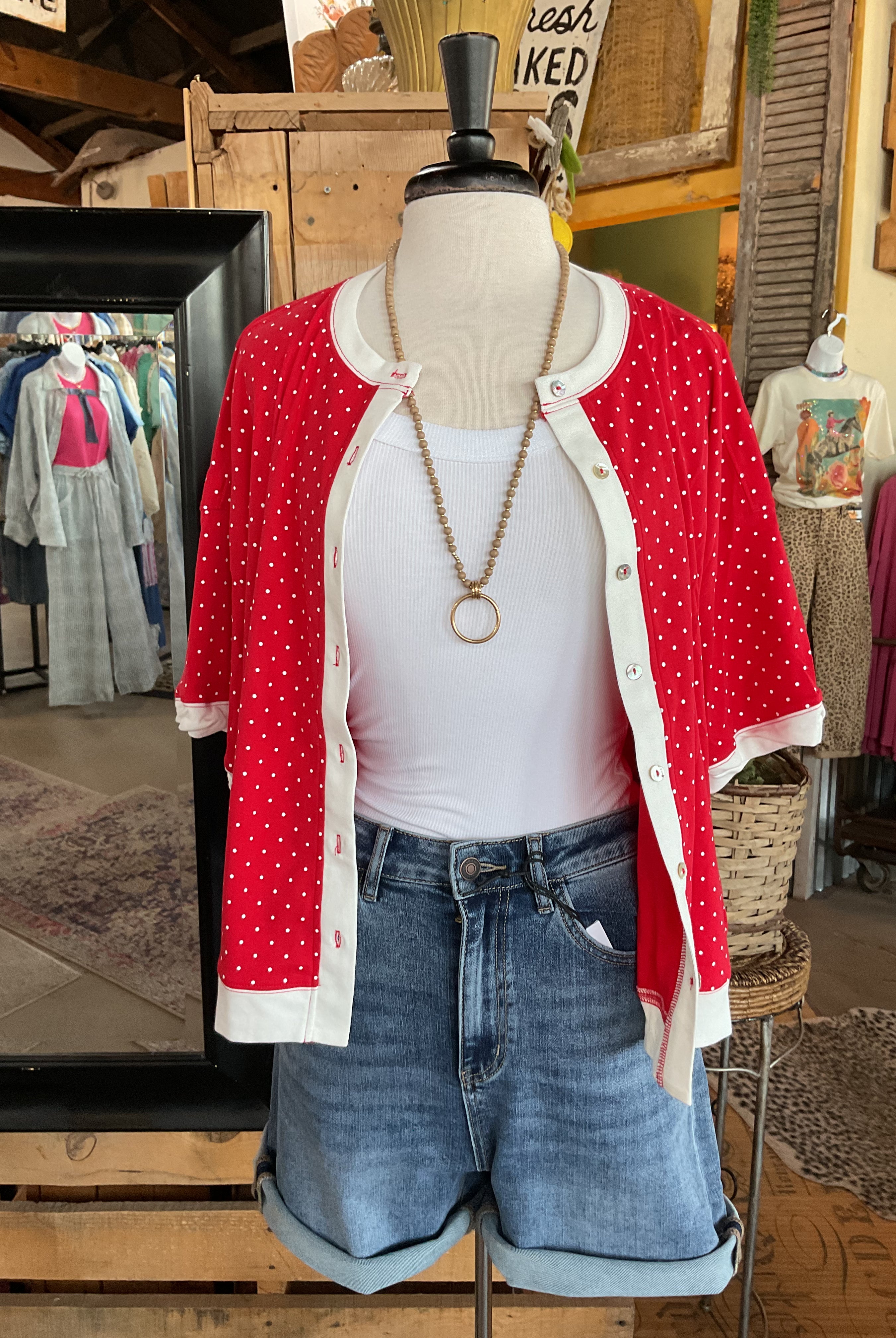Americana Polka Dot Top-TOP-Sewn and Seen-Stuffology - Where Vintage Meets Modern, A Boutique for Real Women in Crosbyton, TX