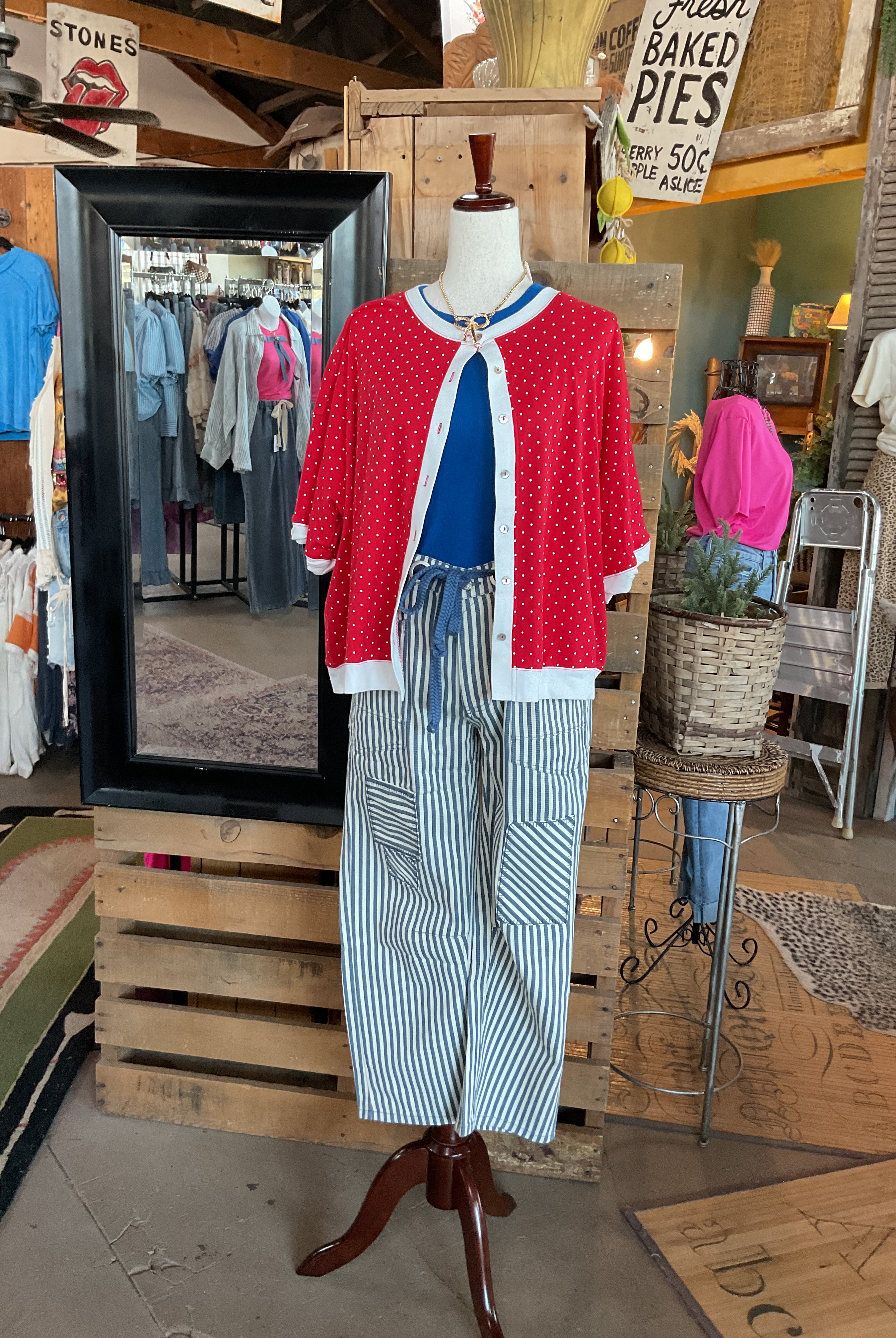 Striped Barrel Pants-Pants-BiBi-Stuffology - Where Vintage Meets Modern, A Boutique for Real Women in Crosbyton, TX