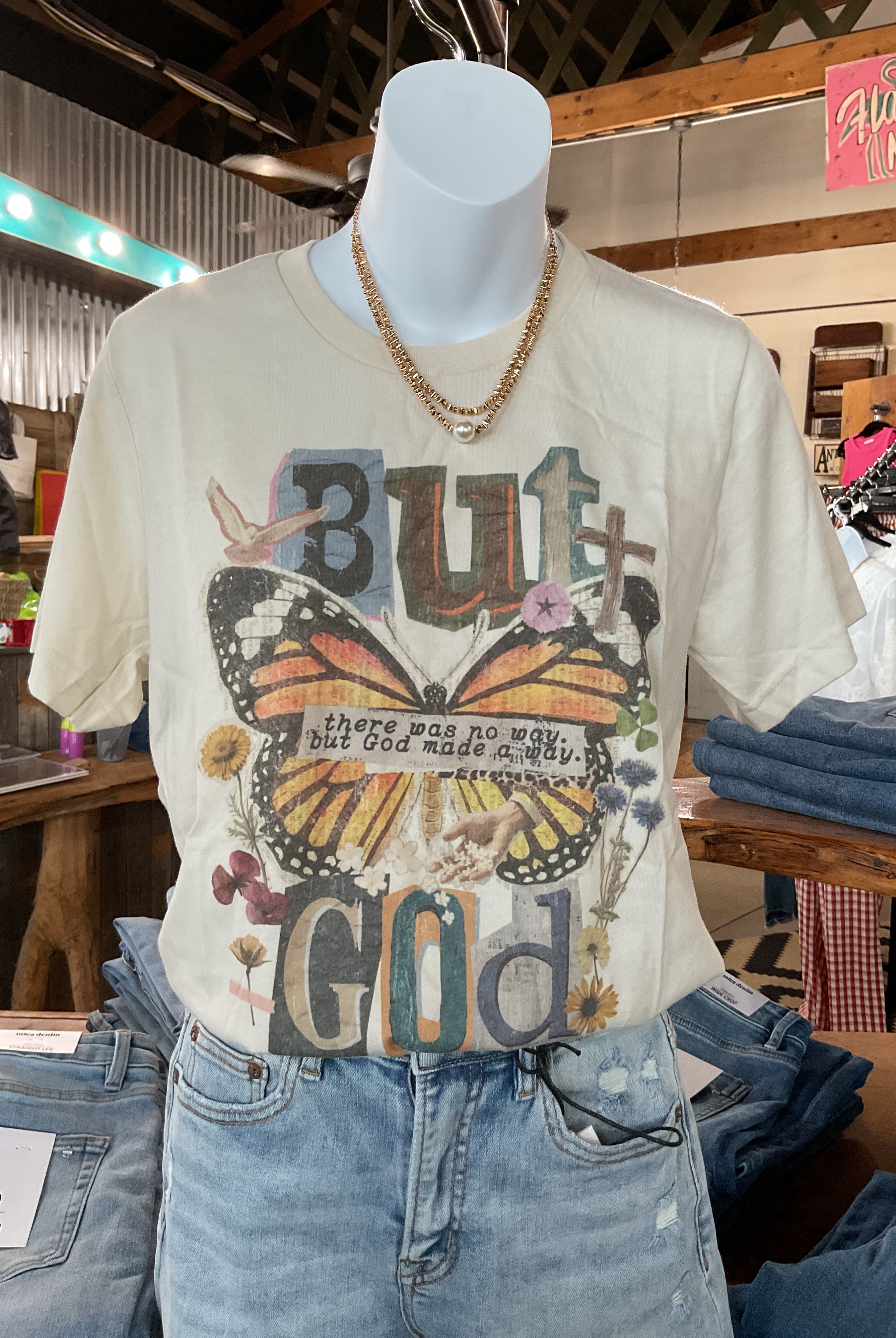 Boho Butterfly God Graphic Tee-Graphic Tees-Willow Poppy-Stuffology - Where Vintage Meets Modern, A Boutique for Real Women in Crosbyton, TX