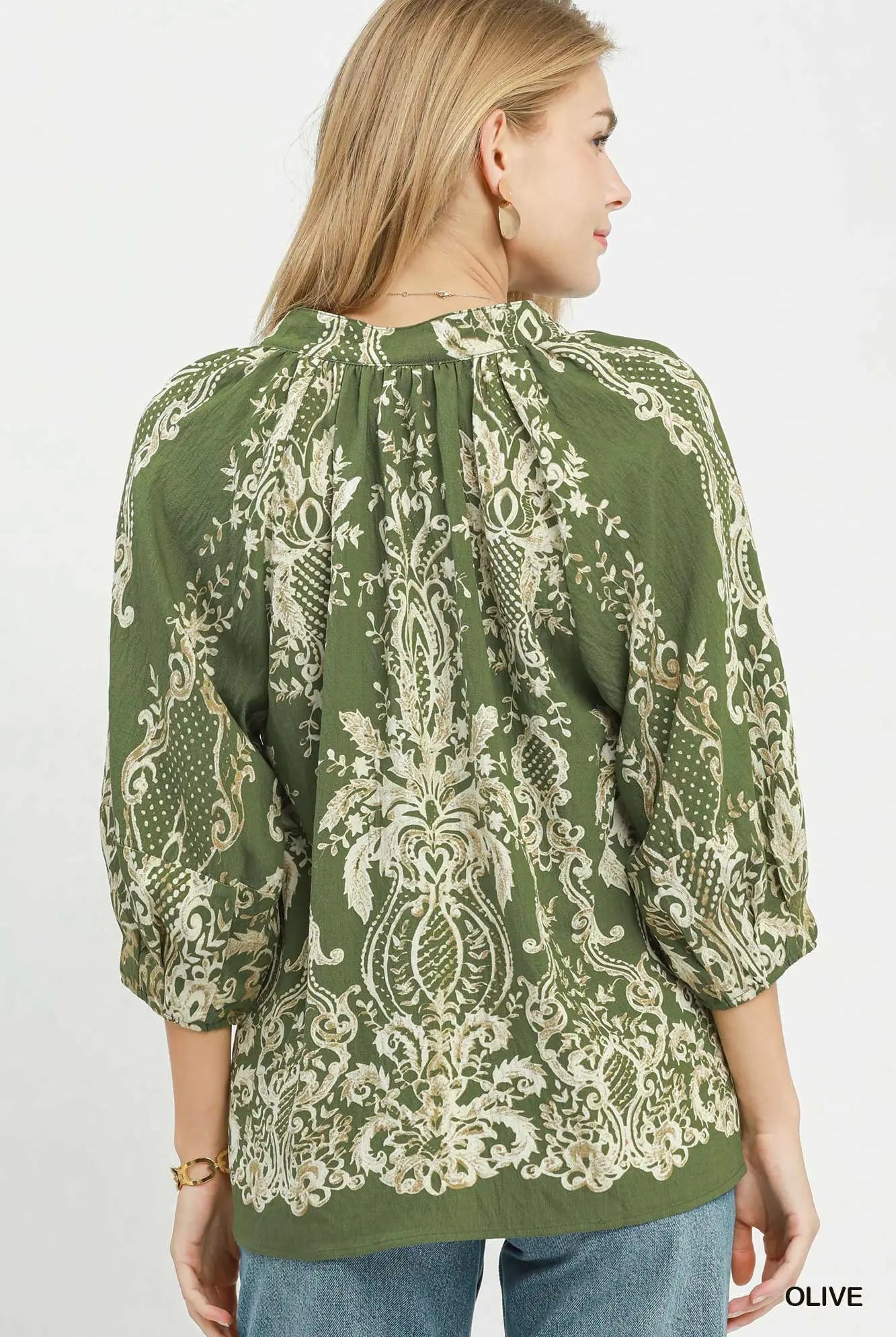 Olive Heirloom Blouse-Blouse-Umgee-Stuffology - Where Vintage Meets Modern, A Boutique for Real Women in Crosbyton, TX
