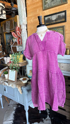 V-neck Gauze Dress-Dresses-Zenana-Stuffology - Where Vintage Meets Modern, A Boutique for Real Women in Crosbyton, TX