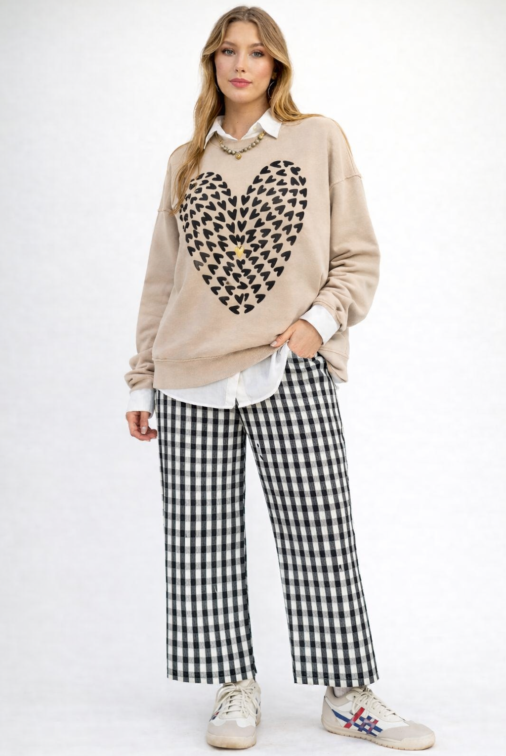 Elastic Waist Checkered Casual Pants-Pants-VERY J-Stuffology - Where Vintage Meets Modern, A Boutique for Real Women in Crosbyton, TX