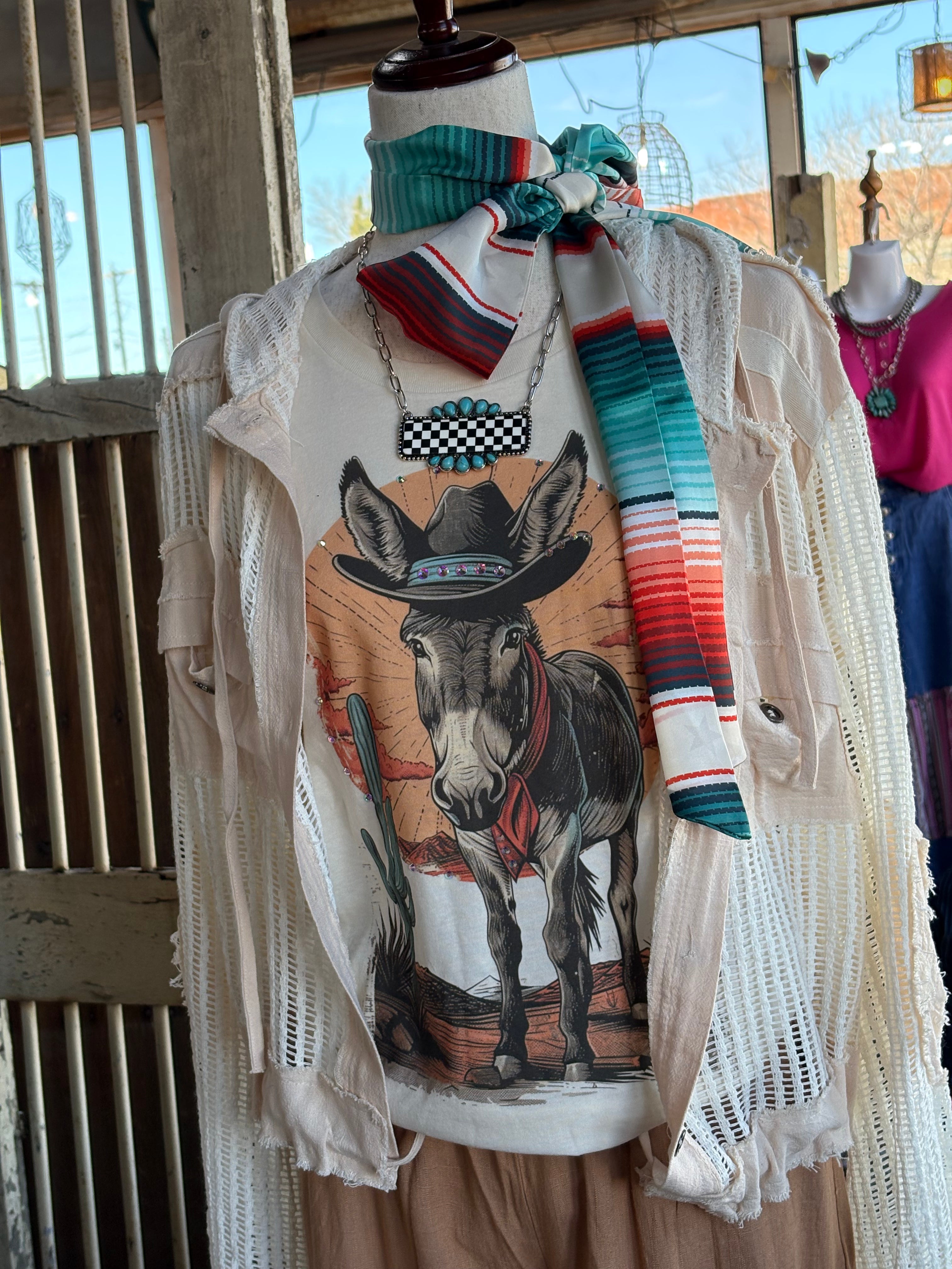 Desert Donkey Graphic Tee-Graphic Tees-Stuffology Boutique -Stuffology - Where Vintage Meets Modern, A Boutique for Real Women in Crosbyton, TX