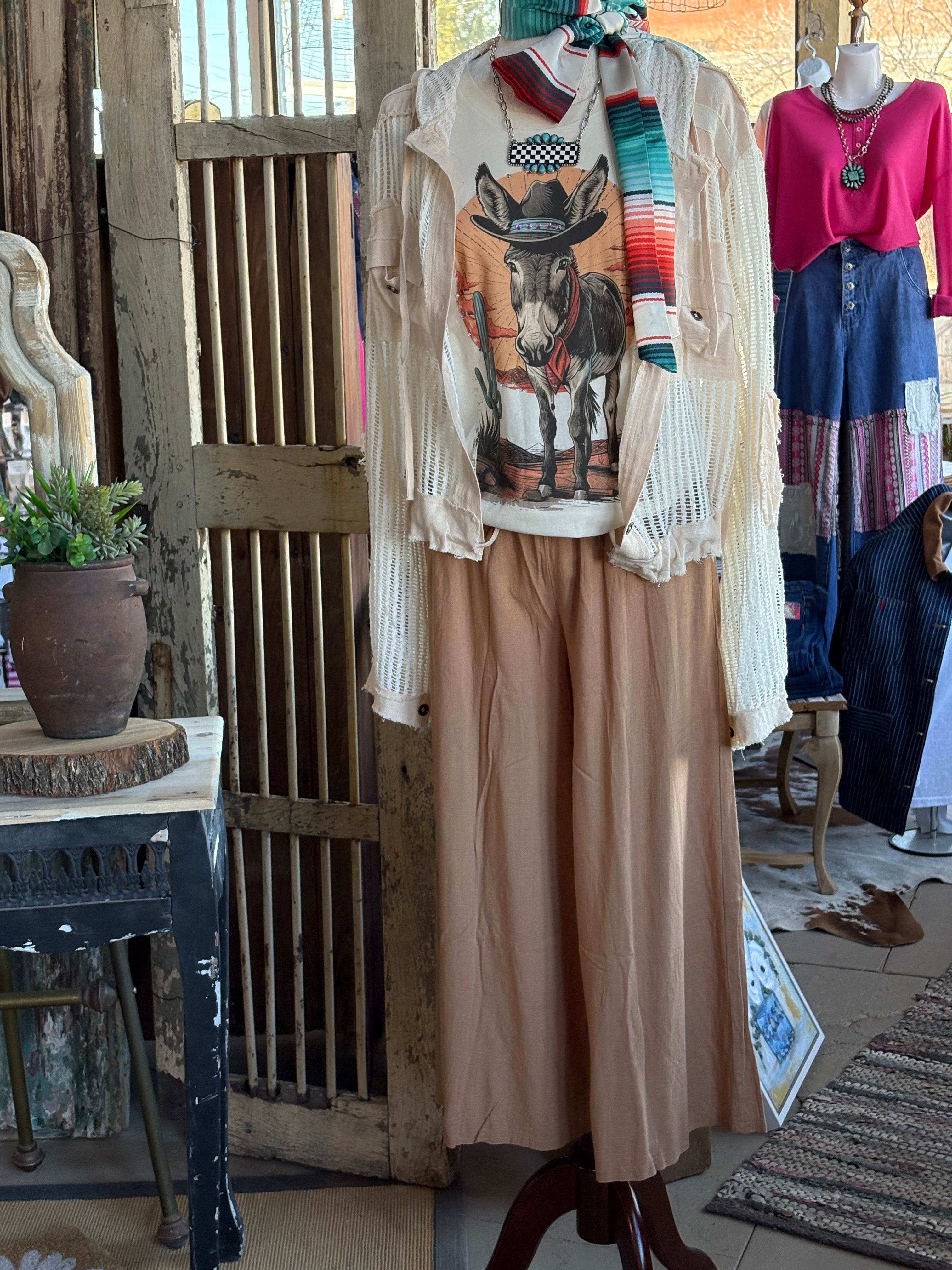 Desert Donkey Graphic Tee-Graphic Tees-Stuffology Boutique -Stuffology - Where Vintage Meets Modern, A Boutique for Real Women in Crosbyton, TX