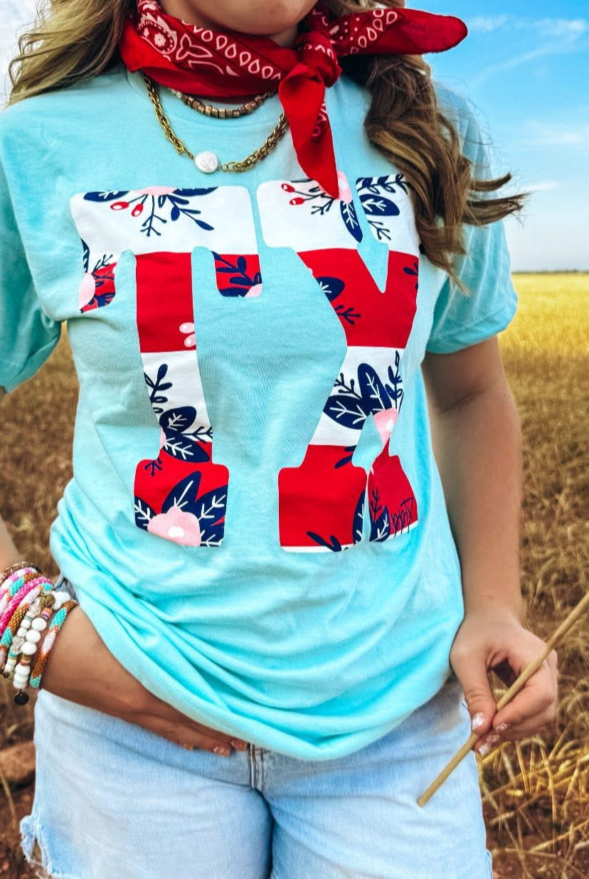 Texas Patriotic Graphic Tee-Graphic Tees-Prickly Pear TX-Stuffology - Where Vintage Meets Modern, A Boutique for Real Women in Crosbyton, TX