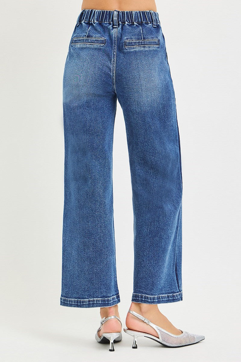 Tummy Control High-Rise Crop Wide Leg Jeans-Jeans-Risen Jeans-Stuffology - Where Vintage Meets Modern, A Boutique for Real Women in Crosbyton, TX