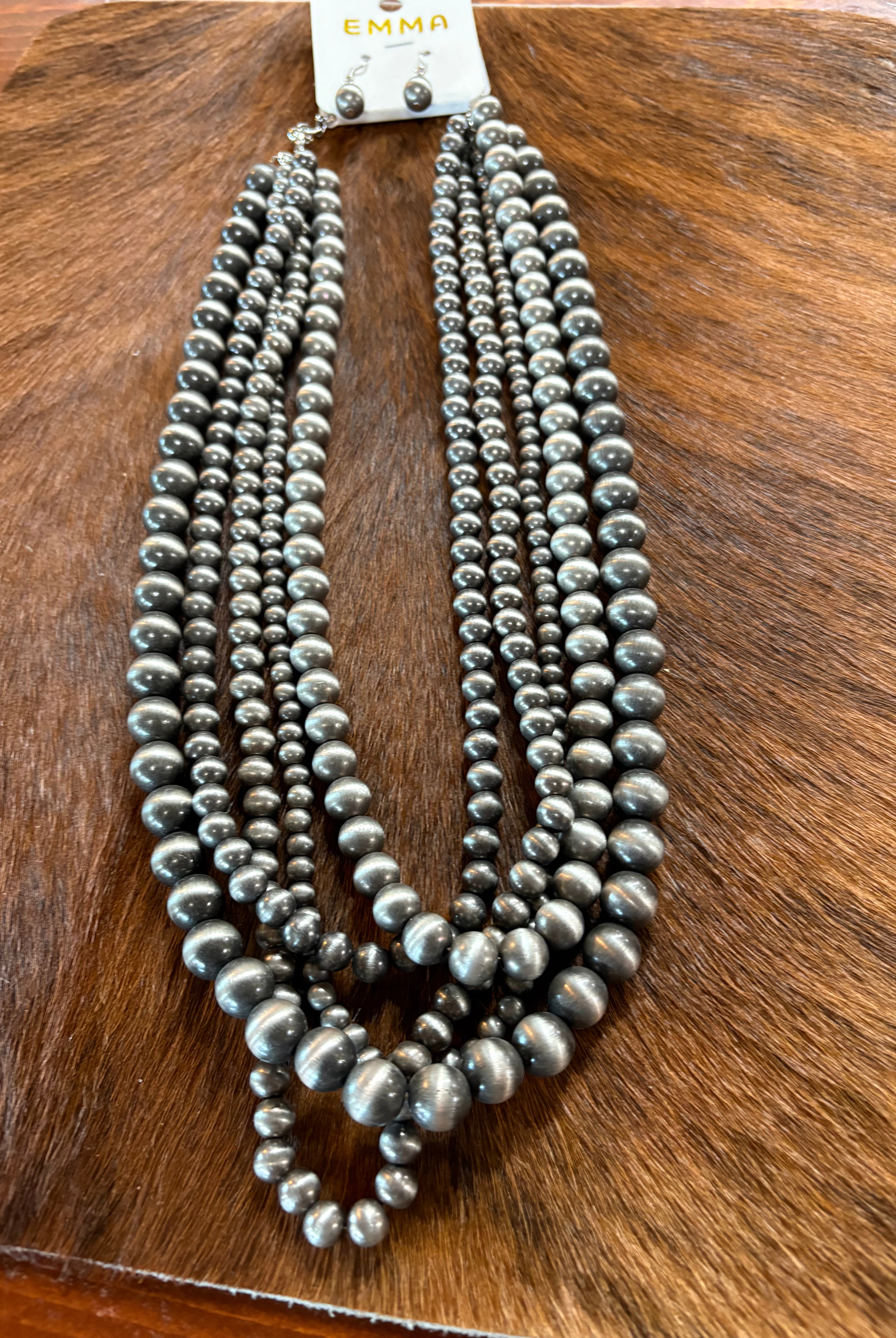 5-strand beaded necklace | Stuffology Boutique-Necklaces-Stuffology Boutique-Stuffology - Where Vintage Meets Modern, A Boutique for Real Women in Crosbyton, TX