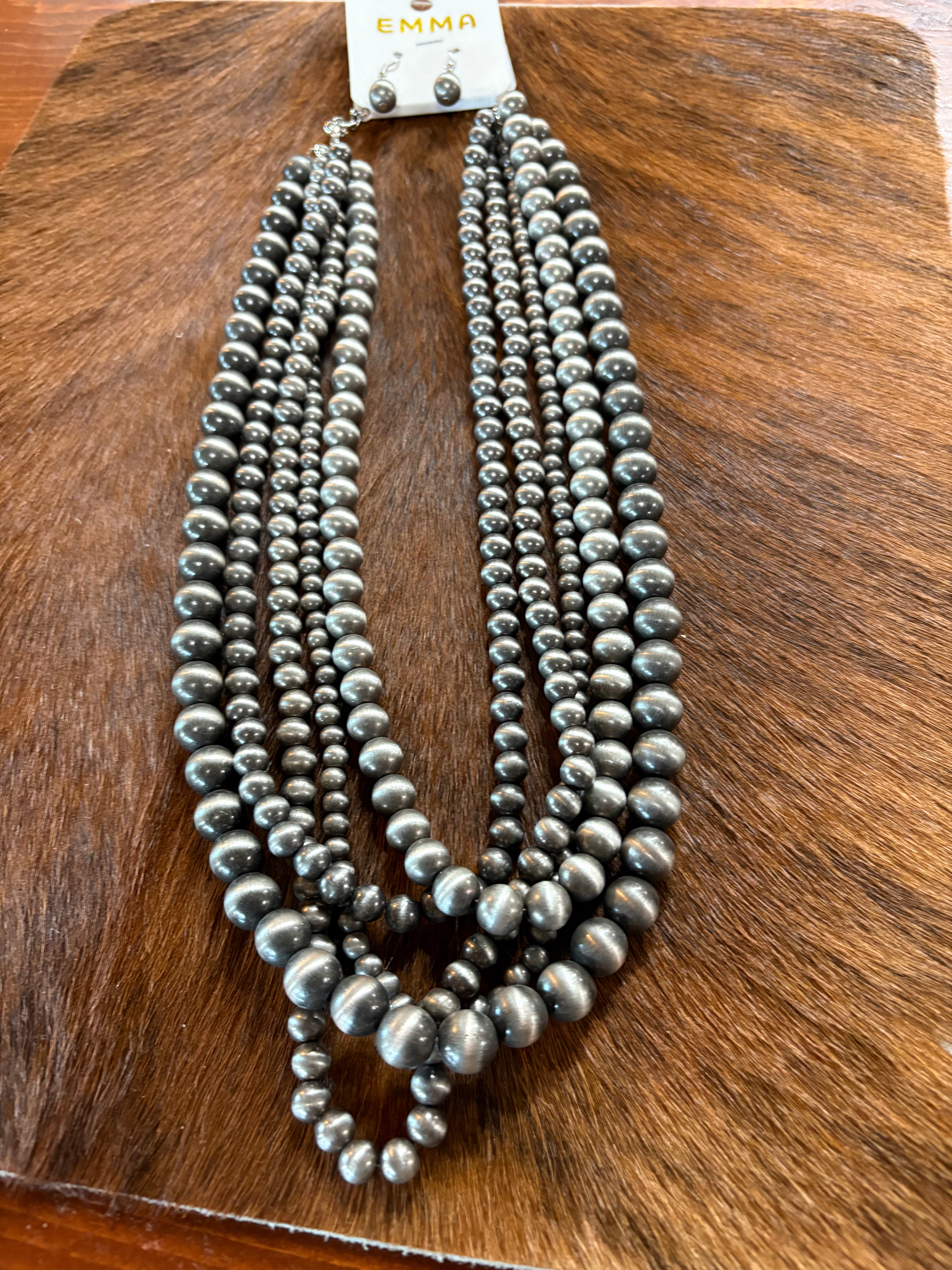5-strand beaded necklace | Stuffology Boutique-Necklaces-Stuffology Boutique-Stuffology - Where Vintage Meets Modern, A Boutique for Real Women in Crosbyton, TX