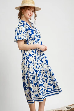 Floral Breeze Tiered Midi Dress-Dresses-Umgee-Stuffology - Where Vintage Meets Modern, A Boutique for Real Women in Crosbyton, TX