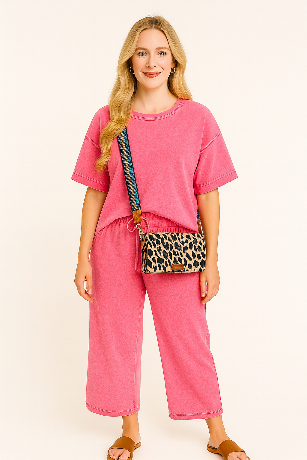 Hot Pink Acid Wash French Terry Palazo Pants-Pants-ZENANA-Stuffology - Where Vintage Meets Modern, A Boutique for Real Women in Crosbyton, TX