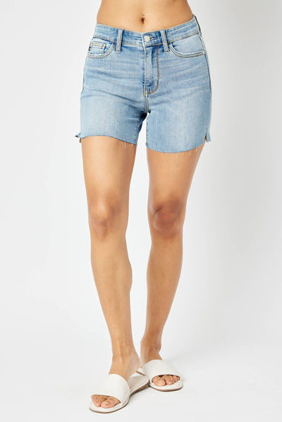 JUDY BLUE MID RISE CUT OFF SHORTS | Stuffology Boutique-Shorts-JUDY BLUE-Stuffology - Where Vintage Meets Modern, A Boutique for Real Women in Crosbyton, TX