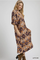 Abstract Print Collared Midi Dress-Dresses-Umgee-Stuffology - Where Vintage Meets Modern, A Boutique for Real Women in Crosbyton, TX