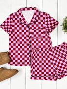Checkered Pajama Set-Tickled Teal-Stuffology - Where Vintage Meets Modern, A Boutique for Real Women in Crosbyton, TX